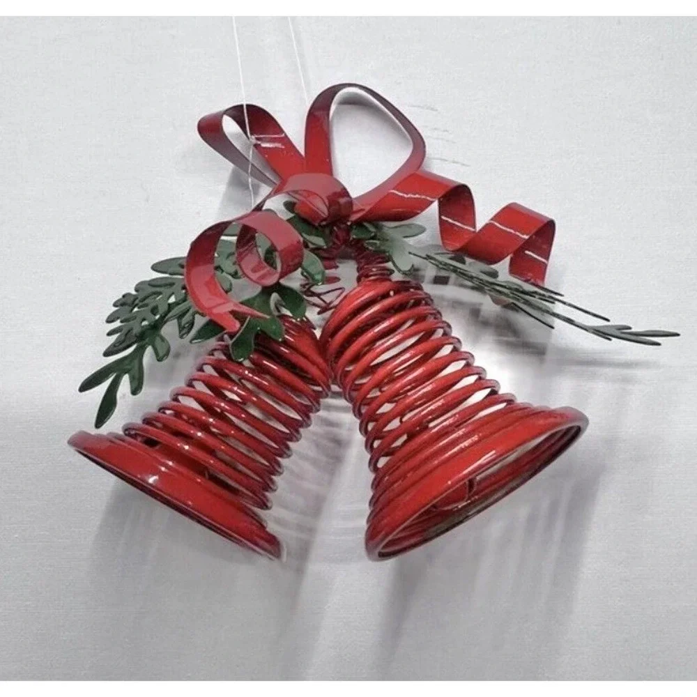 Vintage Metal Jingle Bell Christmas Ornaments Lot Dept 56 Midwest‎ Applause